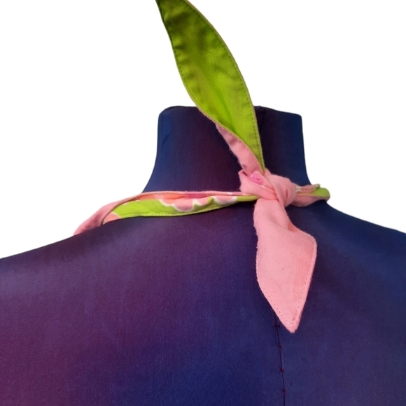 Lilly Pulitzer Halter Sun Dress Green & Pink Floral Size 12 Kids Girls - Picture 5 of 7